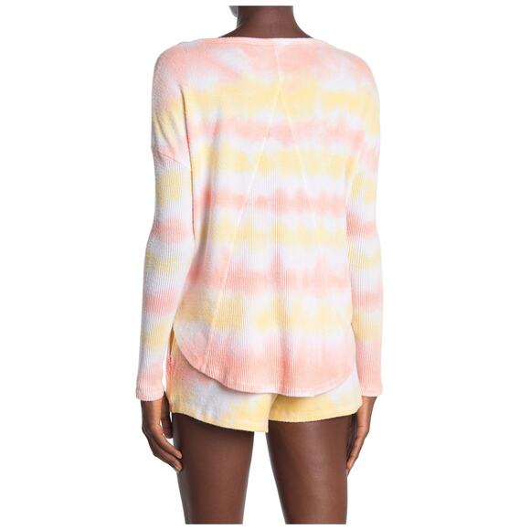 Theo & Spense Creamsicle Tie Dye Striped Long Sleeve Top Yellow size S NEW - Picture 6 of 12